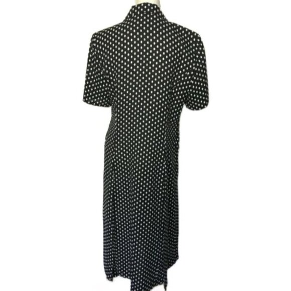 Vintage Leslie Fay Black and White Polka Dot Teacher/Geek Dress Sz 12P - Picture 2 of 8